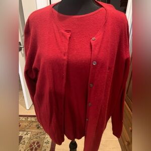 Lauren Ralph Lauren Red Women's Wool Twin Sweater Set